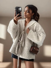 Women Wool & Blends Coats Winter New Street Fashion Four Color Lace-Up V-Neck Woolen Coat Jackets for Women Tops