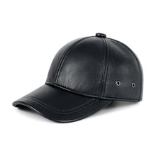 FEINION Genuine Leather Unisex Baseball Cap 100% Leather Winter Structured Flat Adjustable Back Strap Hat