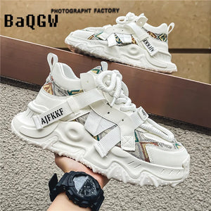 Luxury Men's  Casual Height Increasing Patchwork Sneakers