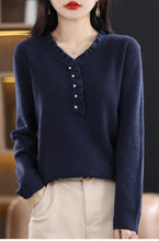 Women Soft  knitted V-Neck Sweater Autumn Winter Fashion