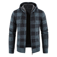 Men's New Plaid Jacket Hooded Sweater Autumn Winter Fleece Outwear Thick Warm Casual Clothing Cold Windbreaker Coat