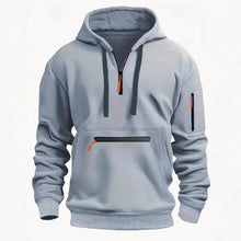 Men's autumn and winter pocket zipper hoodie fashion casual everyday with outdoor sports warm drawstring long-sleeved Tops