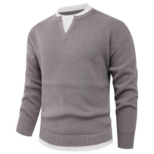 Two-piece Knitted Sweater for Men's Pullover Loose Inner Round Neck Warm Bottom Sweater