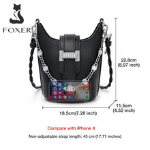 FOXER Women's Diamond Crossbody Shoulder Bags Split Leather Handbag