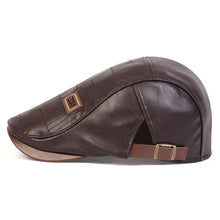 Men Retro Pu Leather Newsboy Caps JAMONT labeling British Painters Hats Spring Autumn Side Adjustable Flat Cap Hip Hop Berets