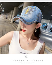 Denim Hat Baseball Cap Women Rhinestone Sports Cap Trendy Leisure Sunshade Outdoor New Korean Casual Cowboy Retro