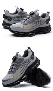 Big Size Men and Women Rotary Buckle Work Safety Shoes Men Air Soft Sole Lightweight Sneakers Protective Fashion Work Shoes