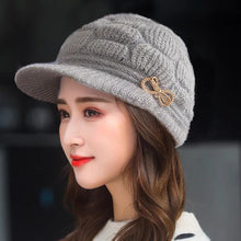 Winter Warm Hat Knitted Hat Casual Fashion Mom Cap Grandmother Hat Plush Thickened Fleece-Lined Warm Wool Christmas Gift
