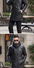 Sheepskin Down Jacket Men Mid Length Korean Slim Fitting Hooded Windbreaker Male Luxury Brand Puffer Jacket Man Winter Down Coat