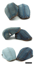2025 Spring New Washed Denim Hat Men's Beret British Retro Cap Women's Casual Forward Hat