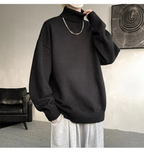 Knitted Warm Sweater Men Turtleneck Sweater Men's Loose Casual Pullovers Autumn Winter New Solid Color Pullovers M-XXXXXXXXL