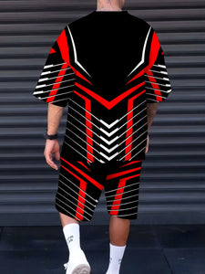 Summer new men's suit 3D printed casual and fashionable outdoor men's wear