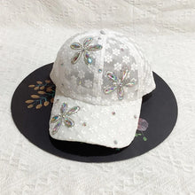 Summer Lace Flowers Baseball Caps for Women Butterfly Rhinestone Breathable Mesh Snapback Hat Hip Hop Hat Fashion Sun Hat Gorras