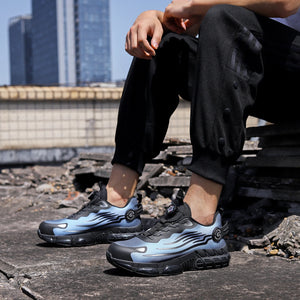Big Size Men and Women Rotary Buckle Work Safety Shoes Men Air Soft Sole Lightweight Sneakers Protective Fashion Work Shoes
