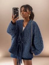 Women Wool & Blends Coats Winter New Street Fashion Four Color Lace-Up V-Neck Woolen Coat Jackets for Women Tops