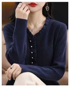 Women Soft  knitted V-Neck Sweater Autumn Winter Fashion