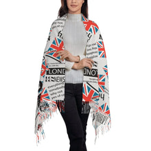 Custom UK Flag Tassel Scarf Women Winter Warm Shawl Wrap