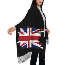 Custom UK Flag Tassel Scarf Women Winter Warm Shawl Wrap