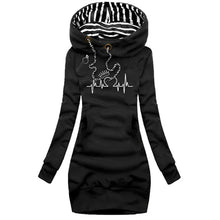 New Fashion Women's Casual Dresses Long Sleeve Sweatshirt Pullover Dress Pocket Hooded Hoodie Dresses