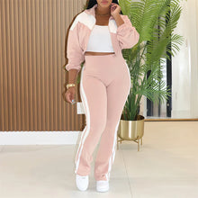 Doyerl Striped Casual Tracksuits Woman 2 Piece Sets Active Wear Joggers Workout Zipper Jacket Top and Sweatpant Ensemble Sport