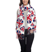 Custom UK Flag Tassel Scarf Women Winter Warm Shawl Wrap