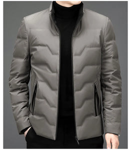 New Men's Lightweight Duck Down Jackets 2025 Autumn Winter Business Casual Warm Puffer Coat Windproof Solid Padded Tops Clothing