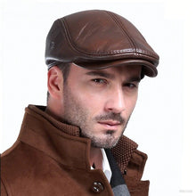 Winter Berets male warm Ear protection cap Men's outdoor leather hat