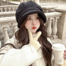 Winter Hats for Women Suede Bucket Hat Plus Velvet Lamb Hair Caps Outdoor Warm Thick Beret Wide Brim Windproof Cap Thick Hats
