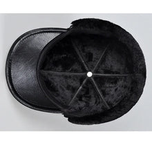 Winter Men's  Hat Thicken Leather Cowhide Baseball Caps With Ears Warm Snapback Dad's Hats Sombrero De Cuero Del Hombre