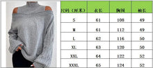 Autumn Winter Off Shoulder High Neck Long Sleeve Knit Cardigan -European & American Style