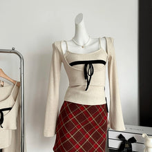 Fall Winter Two Piece Sets Cropped Sweater Pullovers Tops