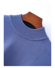 Men's Thick Sweater 100% Cotton Half high collar  Knitted Hoodie Fashion Jacquard Bottom Sweater Autumn/Winter Warm Men's Wear