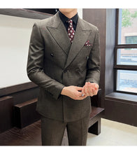 High-quality, fashionable, stylish, versatile and trendy wedding dress sets, dinner sets, men's slimming double-breasted suit se