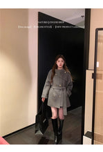 2025 Fall and Winter New Women Tops Coat Wool Blends Turn Down Collar Long Sleeve Double Breasted A Line Female Coats Clothing