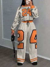 California 23 Two Piece Set Women's Streetwear Crop Top & Wide Leg Pants Fall Winter