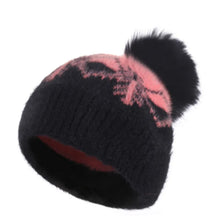 Winter Hat for Women Warm Plus Velvet Thickened Imitation Mink Wool Hat Outdoor Ski Hat Snowflake Knit Hat Keep Warm