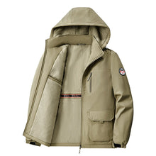 Big&Tall 8XL Men Outdoor Jacket Fleece Lined Thick Warm Winter Jacket Hiking Camping Windbreaker Plus Size Outwear Hooded Coat