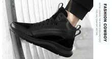 Men Boots Elevator Shoes Hidden Heels Canvas Heightening Shoes