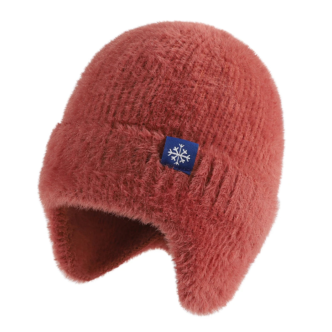 Winter versatile knitted hat for women with ear protection and elastic hood for warmth, cold resistance, and windproof riding