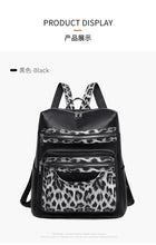 Soft Leopard Interior Compartment Fashion Backpacks Sewing Thread Large Capacity High Quality Bags for Women Pu Women's Handbags