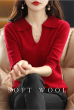 2024 Women's Warm Knitted Sweaters  V-Neck Loose Pullovers Top