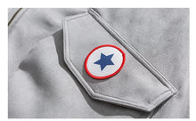 Mens American Heavyweight Padded Bomber Jacket Winter Warm Badge Patch Streetwear Fashion Trendy Coat Korean Hip Hop Parkas Male