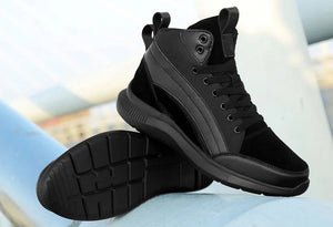 Men Boots Elevator Shoes Hidden Heels Canvas Heightening Shoes