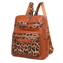 Soft Leopard Interior Compartment Fashion Backpacks Sewing Thread Large Capacity High Quality Bags for Women Pu Women's Handbags