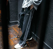 Straight Autumn and Winter Cotton Hip-hop Striped Trousers Male Sports Pants Wide Leg Men's Sweatpants Jogger Big Tall Man Long