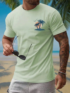 Summer Casual  Hawaiian Men's Fashion T-shirt Short Sleeve 3D Print