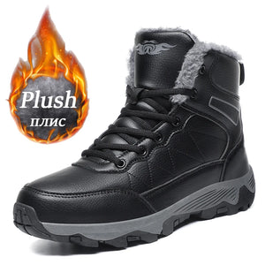 Men's Winter Snow Boots Waterproof Pu Leather Fast Shipping Sneakers Shoes Big Size39-48