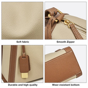 FOXER Women's Genuine Leather Shoulder Bag Vintage Soft Messenger Bag