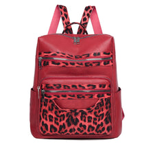 Soft Leopard Interior Compartment Fashion Backpacks Sewing Thread Large Capacity High Quality Bags for Women Pu Women's Handbags