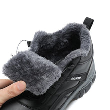 Waterproof Winter Men Boots Button Lace-Up Warm Plush Snow Boots